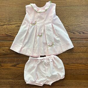 Boutique Light Pink Girls Set Embroidered Watermelons 18 Months